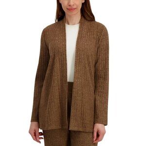 Andrew Marc Women's XS Brown Ribbed Open Front Cardigan Sweater M0801